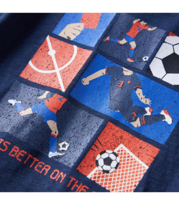 Kids' T-shirt with Long Sleeves Navy Melange 92