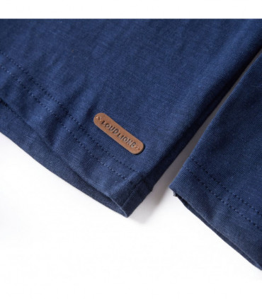 Kids' T-shirt with Long Sleeves Navy Melange 92