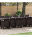 vidaXL Garden Dining Set 17 pcs Brown Polt rattan
