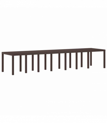 vidaXL Garden Dining Set 17 pcs Brown Polt rattan