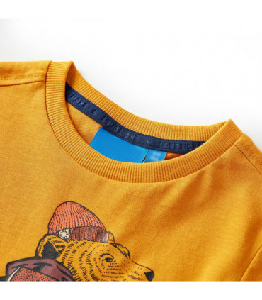 Kids' T-shirt with Long Sleeves Ochre 116