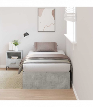 vidaXL Bed Frame Concrete grey 200 x 100 x 31.5 cm Engineered wood