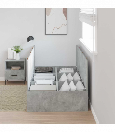 vidaXL Bed Frame Concrete grey 200 x 100 x 31.5 cm Engineered wood