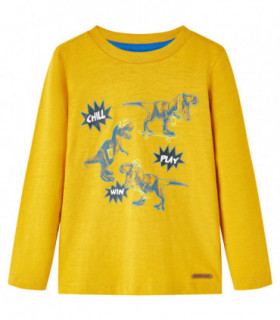 Kids' T-shirt with Long Sleeves Ochre 128