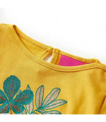 Kids' T-shirt with Long Sleeves Ochre 140
