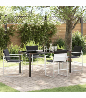 vidaXL Garden Dining Set Folding Manual 5 pcs White 160 x 80 x 73 cm