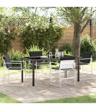 vidaXL Garden Dining Set Folding Manual 5 pcs White 160 x 80 x 73 cm