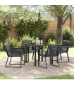 vidaXL Garden Dining Set 5 pcs Black Poly rattan
