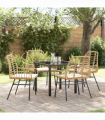 vidaXL Garden Dining Set 5 pcs Brown Poly Rattan