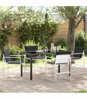 vidaXL Garden Dining Set Folding Manual 5 pcs White 140 x 70 x 73 cm