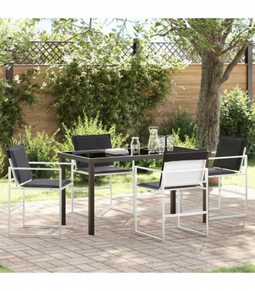 vidaXL Garden Dining Set Folding Manual 5 pcs White 140 x 70 x 73 cm