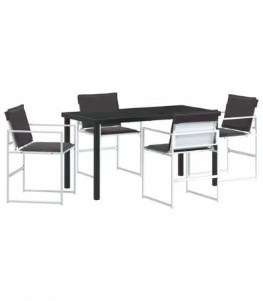 vidaXL Garden Dining Set Folding Manual 5 pcs White 140 x 70 x 73 cm