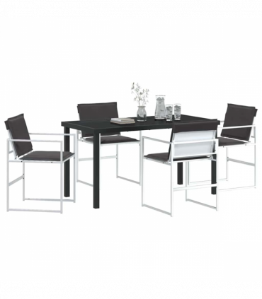 vidaXL Garden Dining Set Folding Manual 5 pcs White 140 x 70 x 73 cm