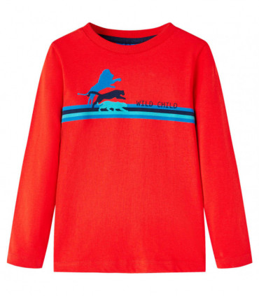 Kids' T-shirt with Long Sleeves Red 92