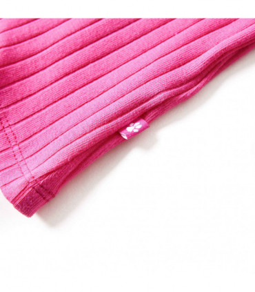 Kids' T-shirt with Long Sleeves Rib-knit Bright Pink 128