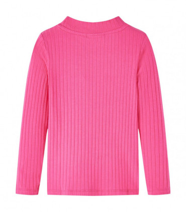 Kids' T-shirt with Long Sleeves Rib-knit Bright Pink 92