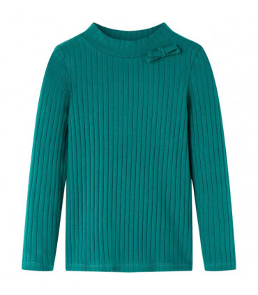 Kids' T-shirt with Long Sleeves Rib-knit Dark Green 104