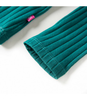 Kids' T-shirt with Long Sleeves Rib-knit Dark Green 104