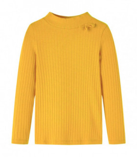 Kids' T-shirt with Long Sleeves Rib-knit Dark Ochre 140