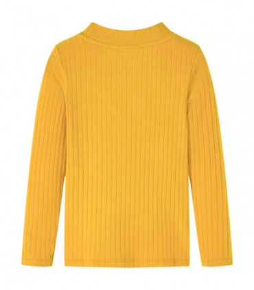 Kids' T-shirt with Long Sleeves Rib-knit Dark Ochre 140