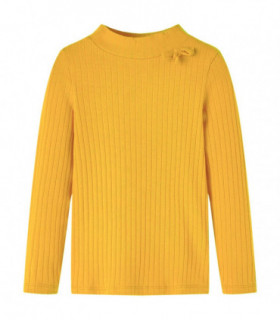 Kids' T-shirt with Long Sleeves Rib-knit Dark Ochre 92