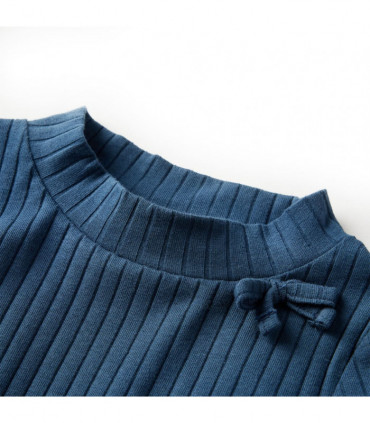 Kids' T-shirt with Long Sleeves Rib-knit Navy Blue 116