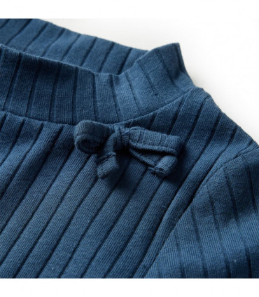 Kids' T-shirt with Long Sleeves Rib-knit Navy Blue 92