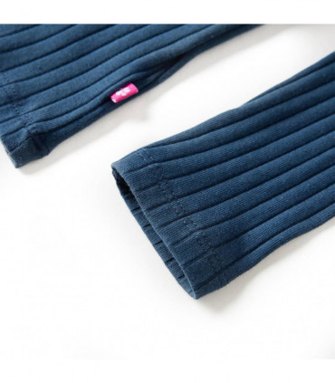 Kids' T-shirt with Long Sleeves Rib-knit Navy Blue 92