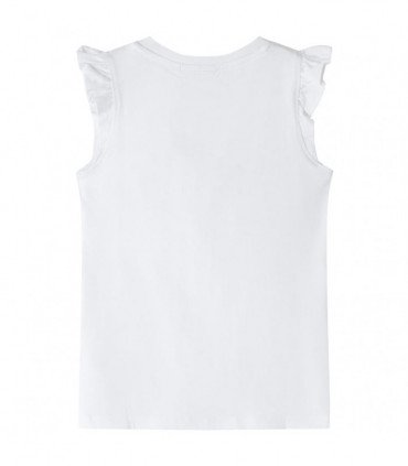 Kids' T-shirt with Ruffle Sleeves Ecru 104