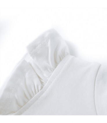 Kids' T-shirt with Ruffle Sleeves Ecru 104