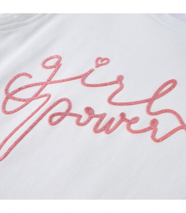 Kids' T-shirt with Ruffle Sleeves Ecru 104