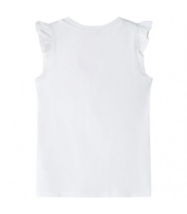 Kids' T-shirt with Ruffle Sleeves Ecru 116