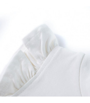 Kids' T-shirt with Ruffle Sleeves Ecru 116