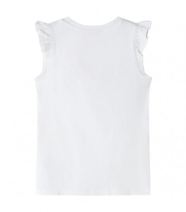 Kids' T-shirt with Ruffle Sleeves Ecru 92