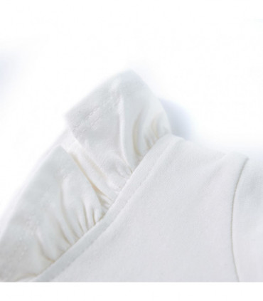 Kids' T-shirt with Ruffle Sleeves Ecru 92