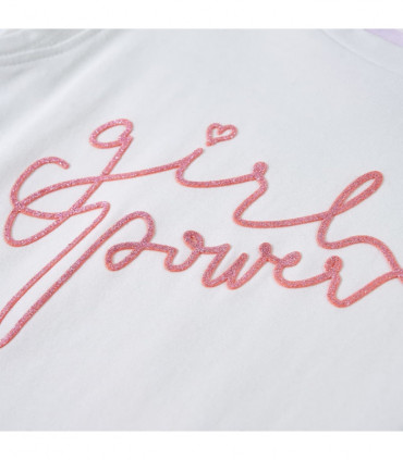 Kids' T-shirt with Ruffle Sleeves Ecru 92