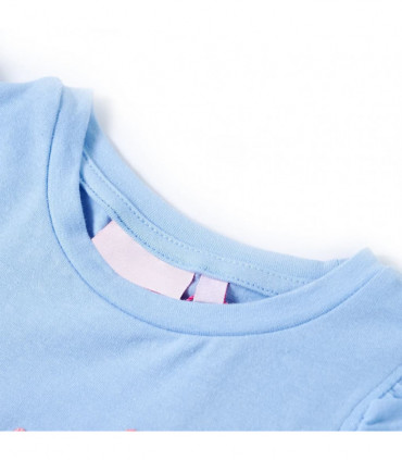 Kids' T-shirt with Ruffle Sleeves Light Blue 104