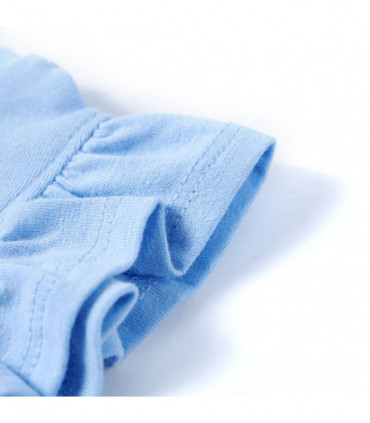 Kids' T-shirt with Ruffle Sleeves Light Blue 104
