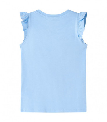 Kids' T-shirt with Ruffle Sleeves Light Blue 116