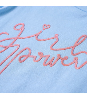 Kids' T-shirt with Ruffle Sleeves Light Blue 140