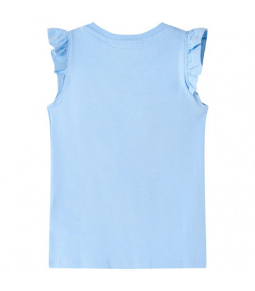 Kids' T-shirt with Ruffle Sleeves Light Blue 92