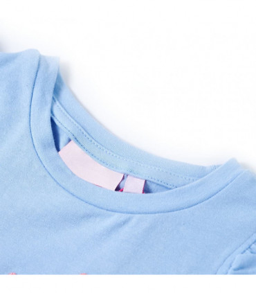 Kids' T-shirt with Ruffle Sleeves Light Blue 92