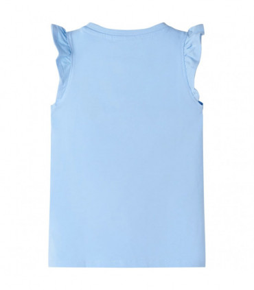 Kids' T-shirt with Ruffle Sleeves Light Blue 92