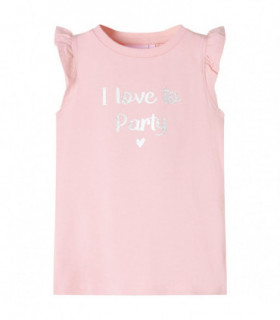 Kids' T-shirt with Ruffle Sleeves Light Pink 116