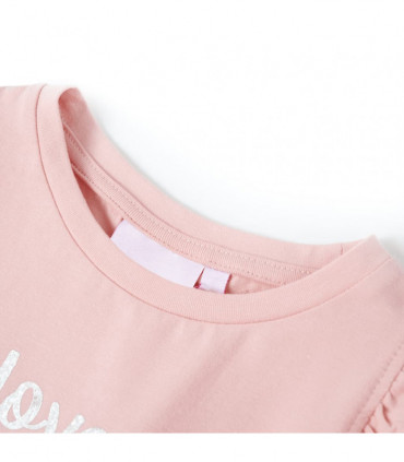 Kids' T-shirt with Ruffle Sleeves Light Pink 116