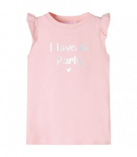 Kids' T-shirt with Ruffle Sleeves Light Pink 128