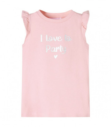 Kids' T-shirt with Ruffle Sleeves Light Pink 128