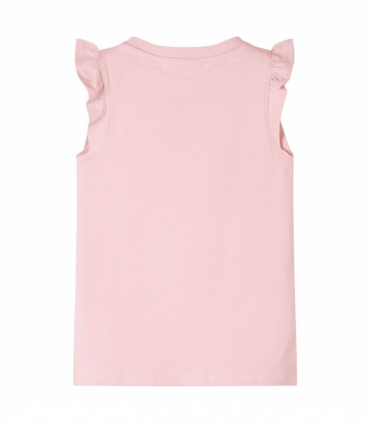 Kids' T-shirt with Ruffle Sleeves Light Pink 128