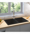 vidaXL Kitchen Sink Black 76 x 48 x 30 cm Granite