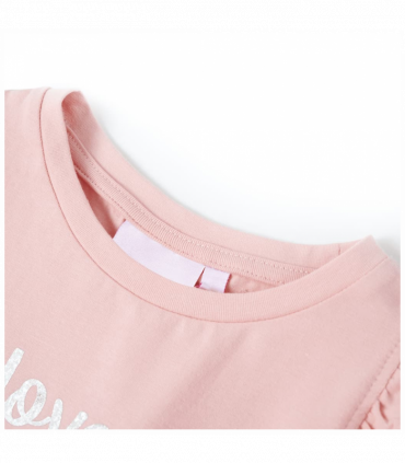Kids' T-shirt with Ruffle Sleeves Light Pink 140